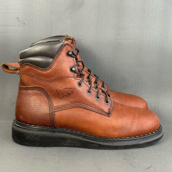 Red Wing Shoes 466 Brown Leather Boots Men Made In USA Soft Toe men’s size 8.5 - Picture 1 of 8